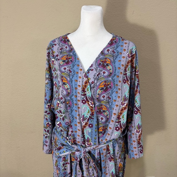 Vera Bradley Womens Plush Robe Size S/M Colorful Paisley Comfy Cozy Loungewear - Picture 2 of 9